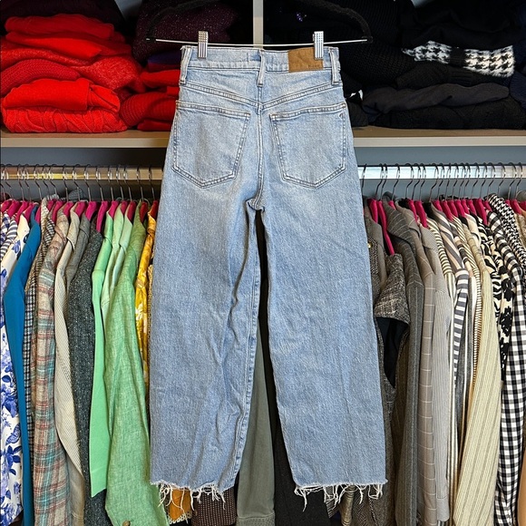 Madewell blue 4 pocket perfect vintage raw hem wide leg cropped jeans size 23 - Picture 3 of 4